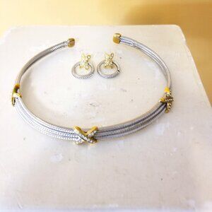 SILVER & GOLD ACCENT NECKLACE